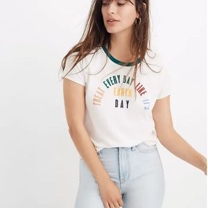 Madewell 'Treat Everyday Like It's Earth Day' Lo-Fi Shrunken Tee Size XL